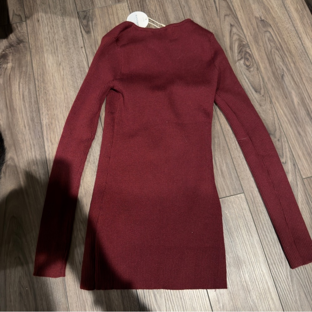 Wantroy Burgundy Sweater Dress